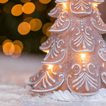 Árvore Decorativa Em Resina Gingerbread Com Leds 41cm Marrom