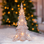 Árvore Decorativa Em Resina Gingerbread Com Leds 41cm Marrom
