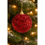 Jogo 3 Bolas De Natal Brilho Vermelho 10 Cm Cromus Natal