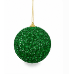Jogo 3 Bolas De Natal com Glitter Verde Brilho 10cm