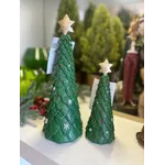 Árvore Resina Verde Com Estrela Natal Luxo Tok Da Casa 30cm