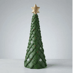 Árvore Resina Verde Com Estrela Natal Luxo Tok Da Casa 30cm