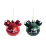 Jogo 4 Bolas Natal Mickey Minnie Verde Vermelho Cromus 8cm