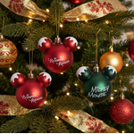Jogo 4 Bolas Natal Mickey Minnie Verde Vermelho Cromus 8cm