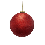 Bola De Natal Grande Brilho Vermelho 1 Unidade 15cm