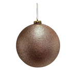 Bola De Natal Grande Brilho Nude 1 Unidade 15cm Rose