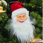 Cabeça De Papai Noel Com Gorro Tradicional Vermelho 45cm