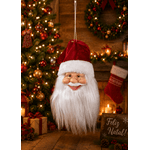 Cabeça De Papai Noel Com Gorro Tradicional Vermelho 45cm