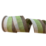 Fita Natalina Aramada Verde Marrom 6,3cm Natal 9,14m