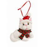 Enfeite Pendurar Gatinho Em Resina Decoração Natal 7,9cm