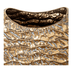 Vaso Decorativo Texturizado Em Metal Dourado 33cm