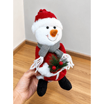 Boneco De Neve Sentado 20cm Saco Presente Decoração Natal