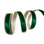Fita Natalina 2,5cm Dupla Face Verde E Dourado Veludo 9,14m