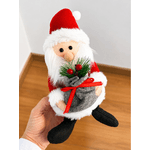 Papai Noel Sentado 20cm Saco Presente Decoração Natal