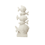 Decoração Marítima Para Casa Marmorizada 5 Peixes 31cm Branco