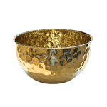 Vaso Decorativo Em Aço Inox Dourado Martelado 23cm 