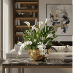 Vaso Decorativo Em Aço Inox Dourado Martelado 23cm 