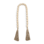 Colar De Mesa Grande Decorativo Em Madeira E Juta Mart Bege