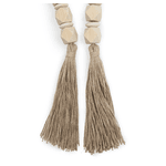 Colar De Mesa Grande Decorativo Em Madeira E Juta Mart Bege