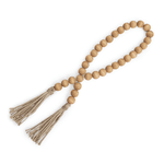 Colar De Mesa Decorativo Em Madeira E Juta 52cm Mart Bege