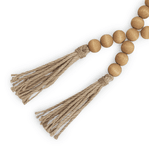 Colar De Mesa Decorativo Em Madeira E Juta 52cm Mart Bege