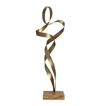 Escultura Decorativa Abstrata Em Metal Bronze 54cm Mart