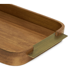 Bandeja Em Mdf E Alça Em Metal Mart G 52cm Marrom