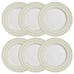 Jogo 6 Pratos Raso Alleanza Páscoa Cenourinha Laço Verde