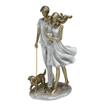 Família Decorativa Pai Mãe Filho Menino E Pet 