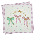 Guardanapo De Papel Feliz Pascoa Laços Cromus Colorido