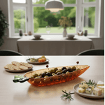 Petisqueira Cenoura de Vidro Pascoa Laranja Verde 26,5cm Cromus