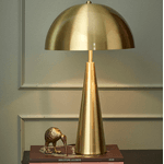 Abajur Em Metal Dourado Decoração Moderno Bivolt 52cm