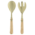 Conjunto 2 Talheres Para Salada Aço Inox Dourado Borboleta