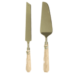 Conjunto 2 Talheres Para Bolo Aço Inox Dourado Borboleta