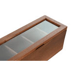 Caixa P/ Chá E Especiarias Madeira Acacia Tampa Acrilico