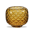 Vaso Vidro Decorativo Ambar Decoração Luxo 21cm