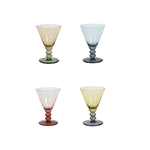 Kit Com 4 Taças De Vidro Com Base Colorida Fusion 210ml Colorido