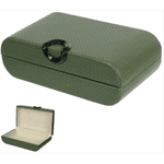 Caixa Decorativa MDF Revestimento Pu Verde 25,5cm