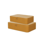 Conjunto De Caixas Organizadoras Decorativas Em Pu Laranja