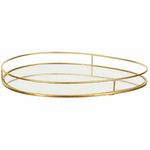 Bandeja Metal Orgânica Base Espelhada 41 X 23cm Dourado