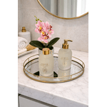 Bandeja Metal Orgânica Base Espelhada 41 X 23cm Dourado