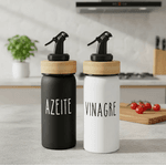 Galheteiro Vidro Doha Tampa De Bambu 220ml 2 Peças Haüskraft