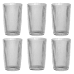 Jogo De 6 Copos Altos Transparente 370ml Graffiato Hauskraft