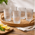 Jogo De 6 Copos Altos Transparente 370ml Graffiato Hauskraft