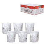 Jogo 6 Copos Baixo De Vidro Clarice Transparente 350ml 