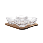 Jogo 4 Bowls em Vidro Petisqueira Multiuso Sobremesa 280ml Texturizado C/Base