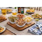 Jogo 4 Bowls em Vidro Petisqueira Multiuso Sobremesa 280ml Texturizado C/Base