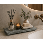 Bandeja Decorativa Lavabo Banheiro 30cm Em Mármore Verde