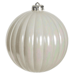 Jogo 3 Bolas Decoradas Natal Fruta Cor Branco 12cm