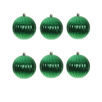 Tubo 6 Bolas De Natal Decoradas Gomo Perolada Verde 8cm